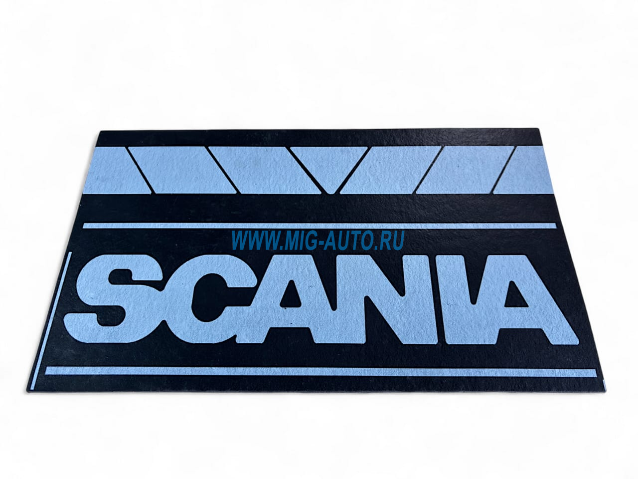 Брызговик SCANIA (600х360) с белыми буквами -