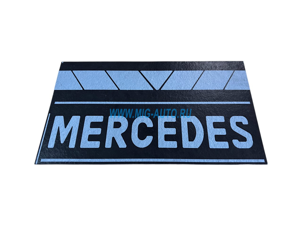 Брызговик MERCEDES (600х360) с белыми буквами -