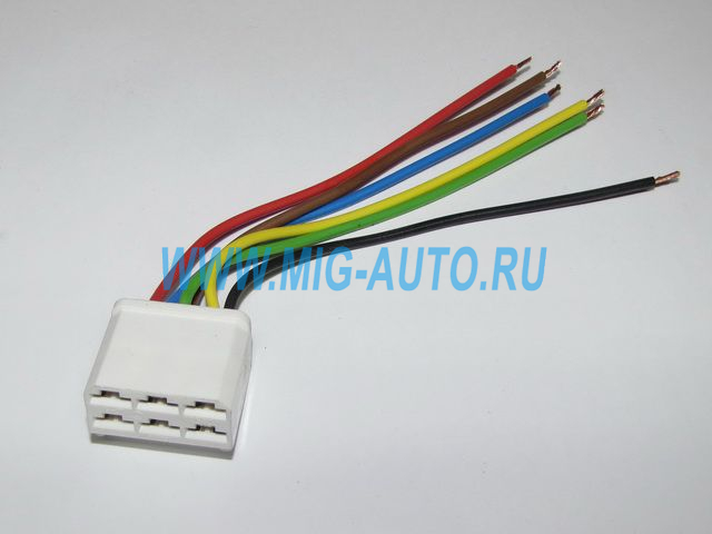 Колодка на 6 контакта с проводами (мамка) 9095+6
