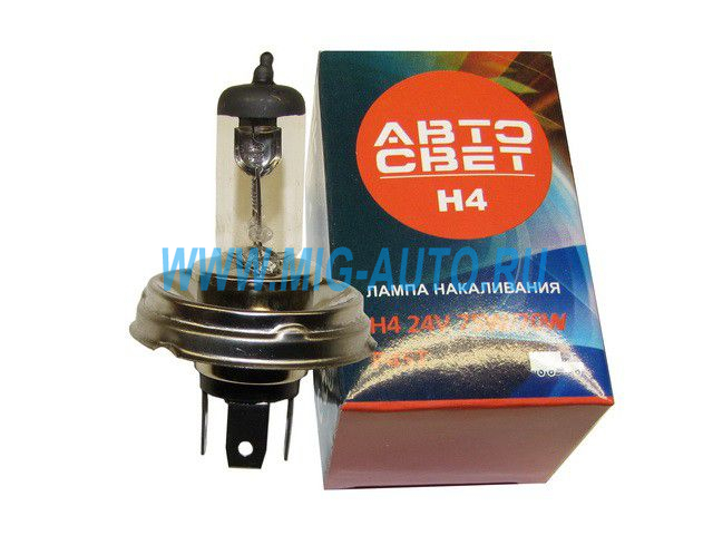 Лампа фарная галогеновая 24V 75х70 Н4 цоколь р 45t H4 24V 75х70W P45t