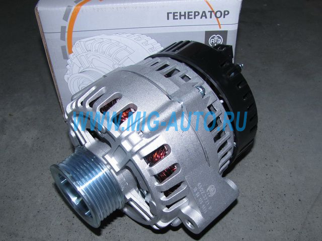 Генератор (90А, 28V, 6РК поликлин) Камаз Евро-2 (ан.7762-3701-02/-12) / ПРАМО 4502.3771