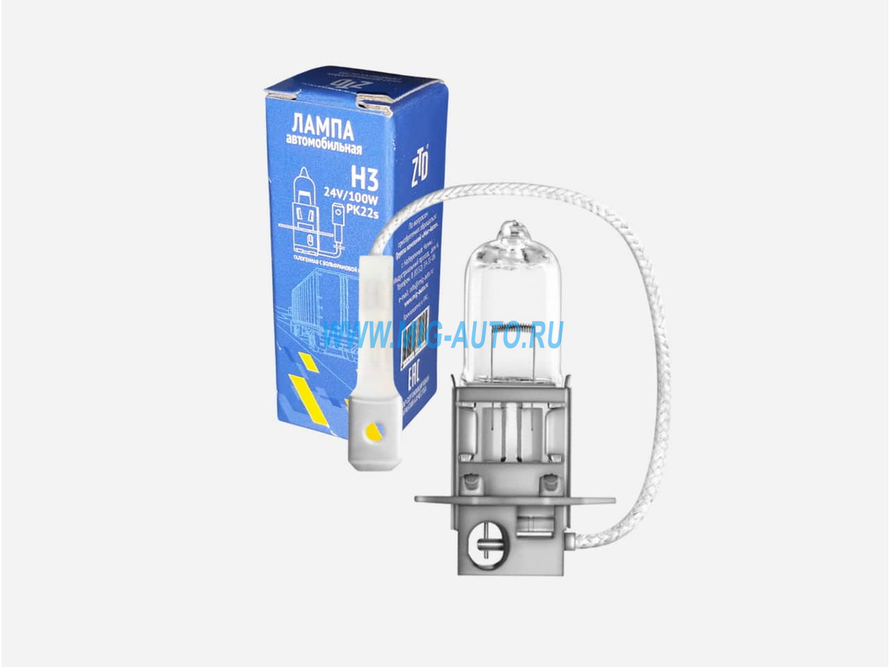 Лампа фарная галогеновая 24V 100W H3 / ZTD H3 24V/100W PK22s