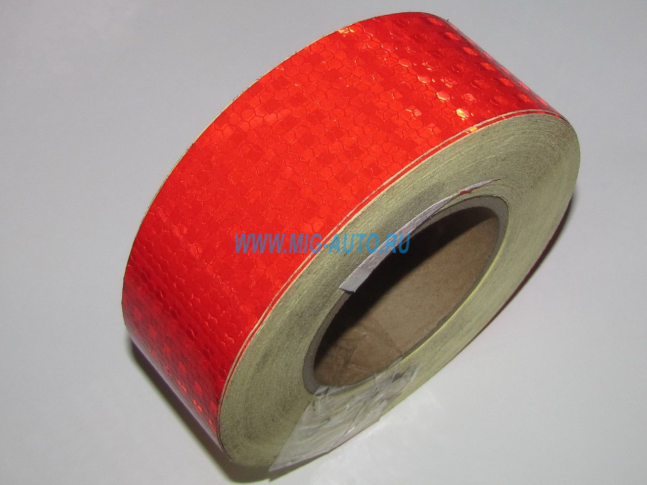 Лента светоотражающая красная евростандарт (50м/рулон) -