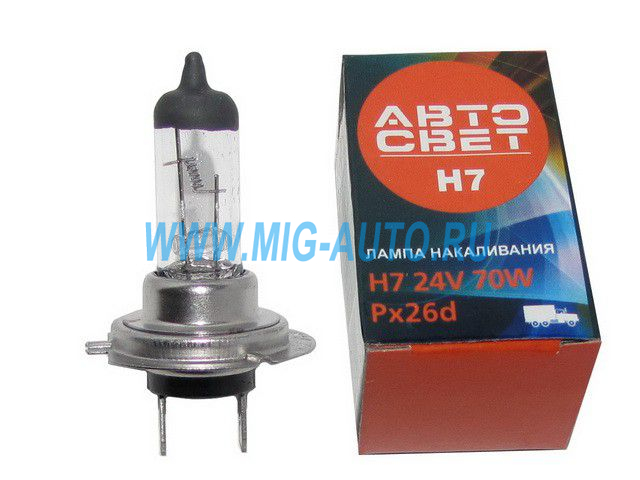 Лампа фарная галогеновая 24V х70 Н7 H7 24V 70W  PX26d