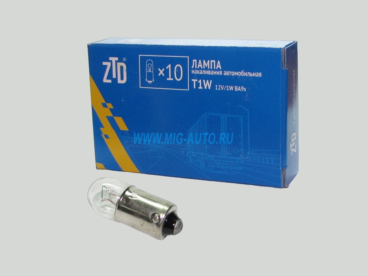 Лампа 12х1 панель приборов / ZTD T1W 12V/1W BA9s