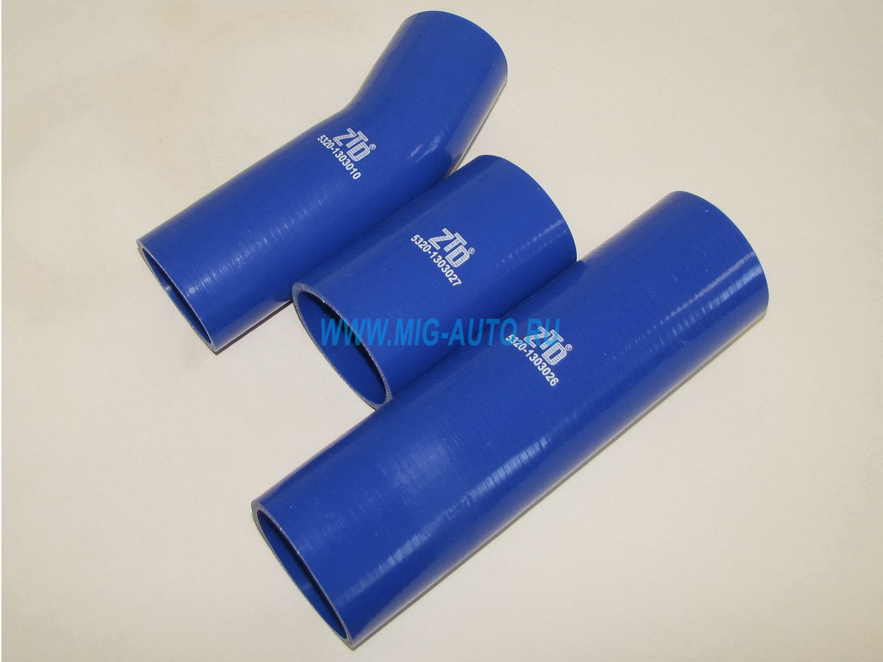 Патрубки радиатора (синий силикон) / ZTD 5320-1303026/010/027